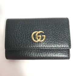 Gucci 456118 GG Marmont key Key Case Black Gold