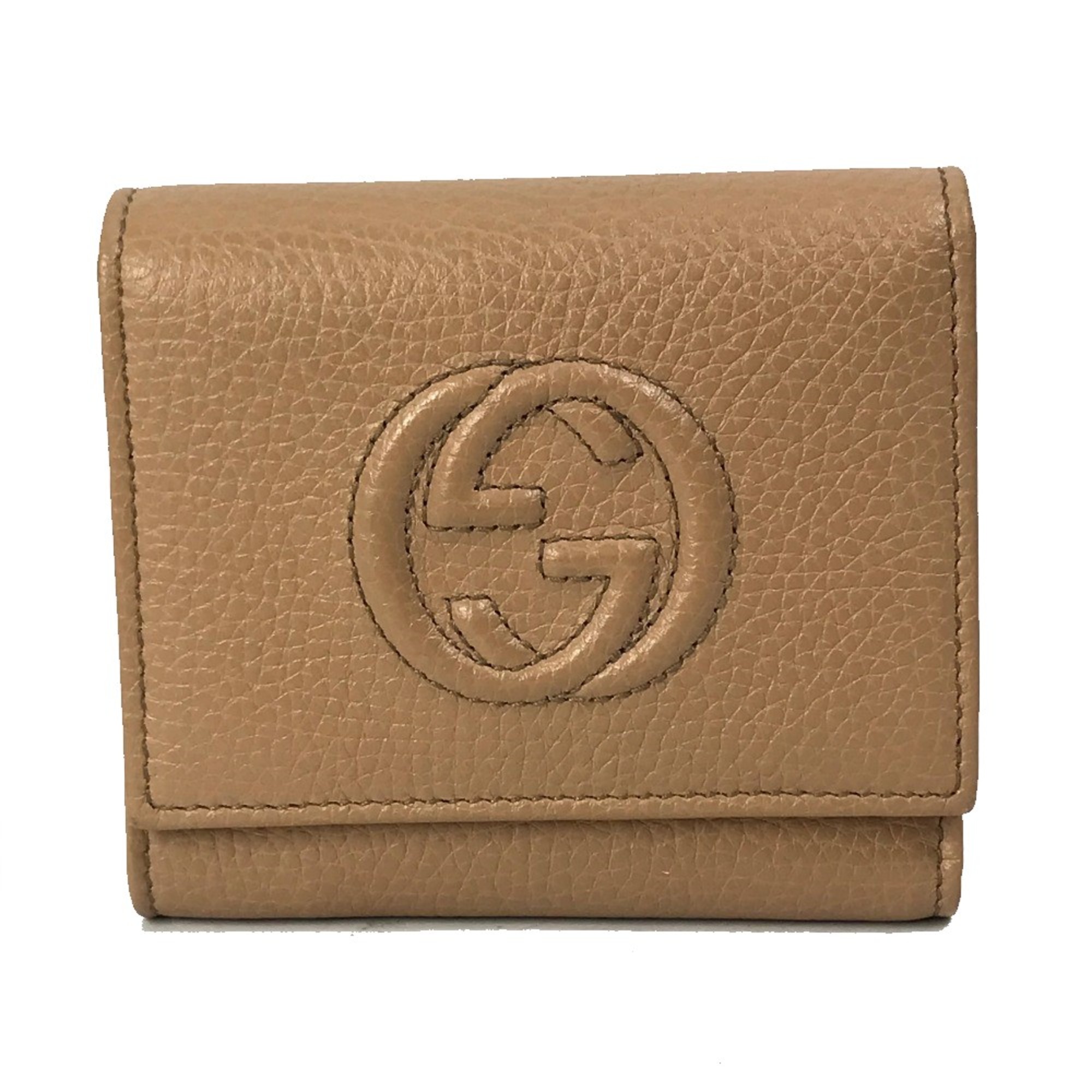 Gucci 598207 Interlocking G Wallet Trifold wallet Beige