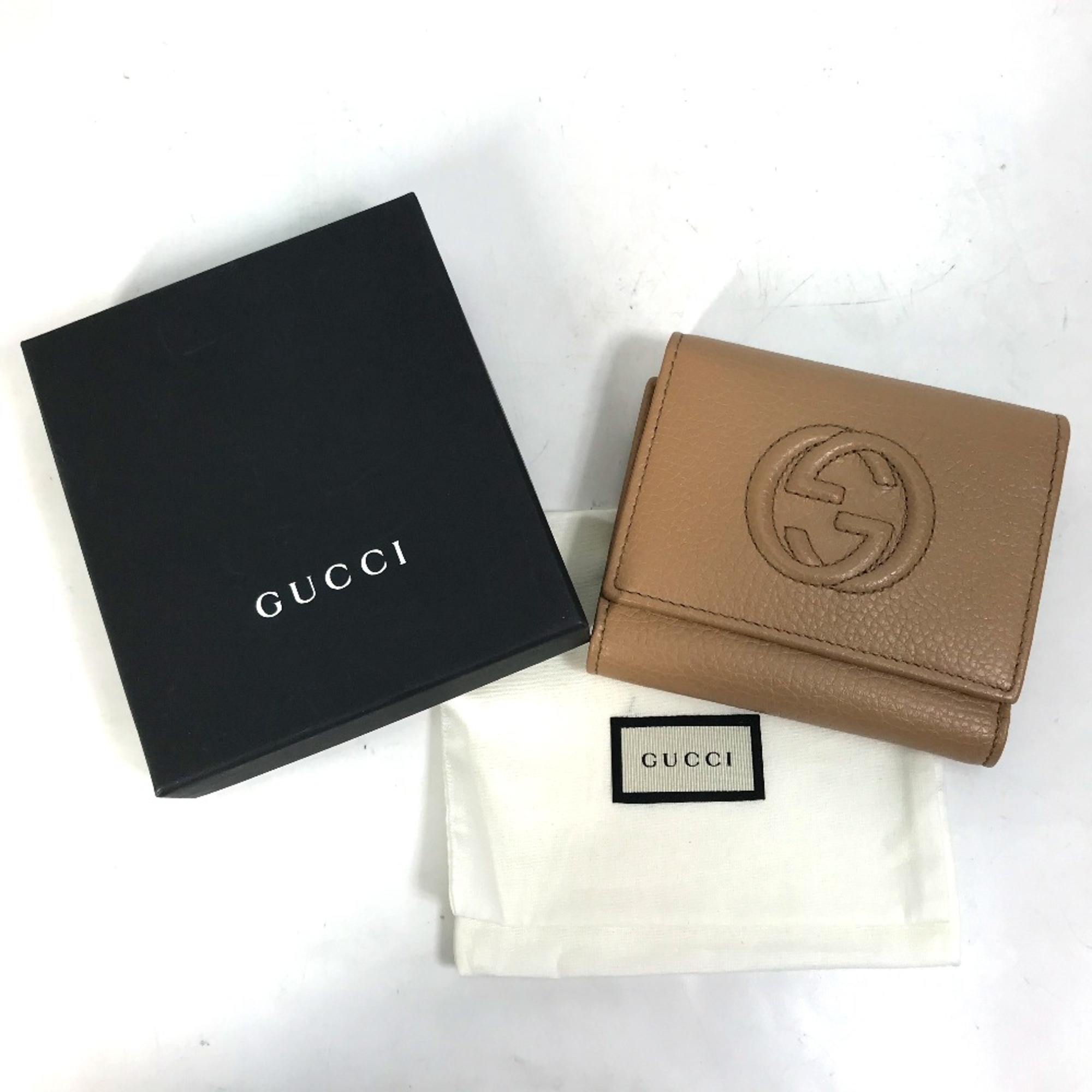 Gucci 598207 Interlocking G Wallet Trifold wallet Beige