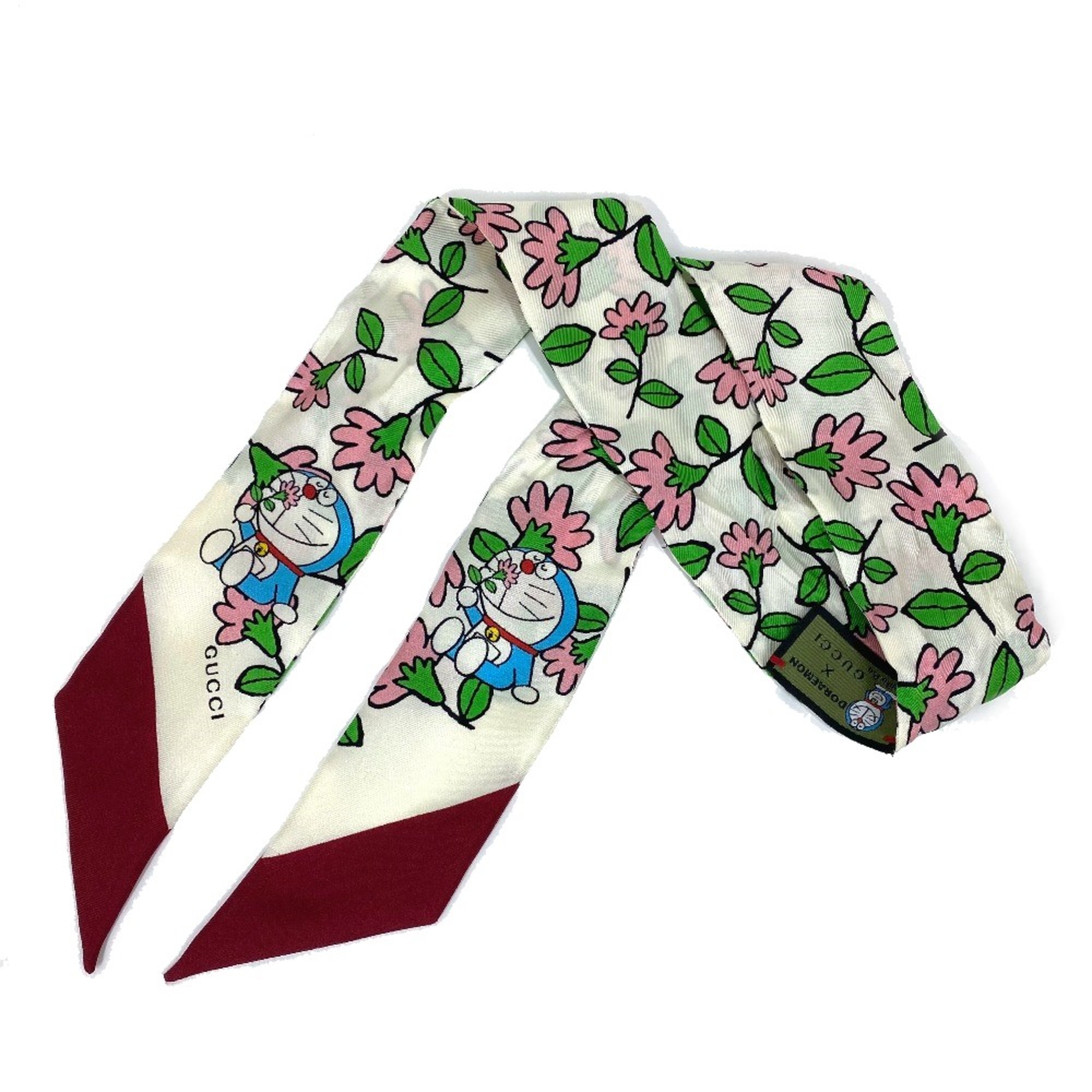 Gucci 656611 Doraemon DORAEMON collaboration Flora Neck Bow Scarf Multicolore