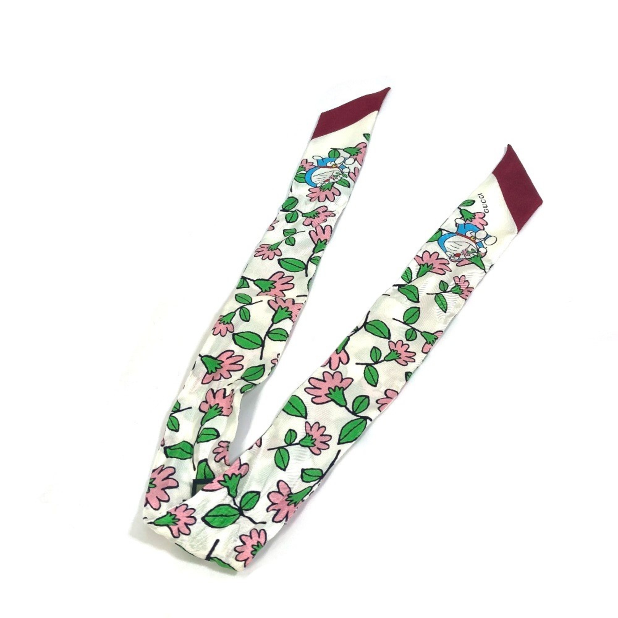 Gucci 656611 Doraemon DORAEMON collaboration Flora Neck Bow Scarf Multicolore