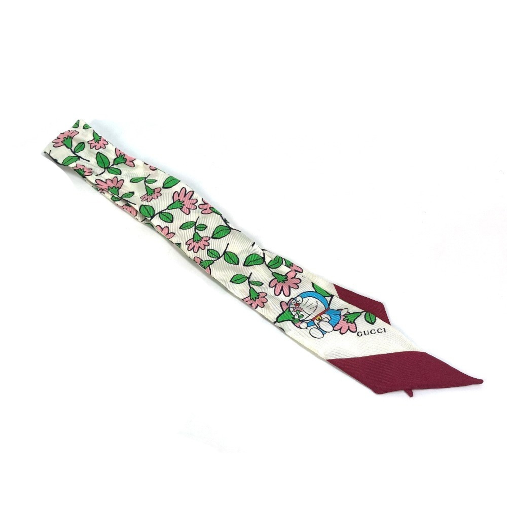 Gucci 656611 Doraemon DORAEMON collaboration Flora Neck Bow Scarf Multicolore