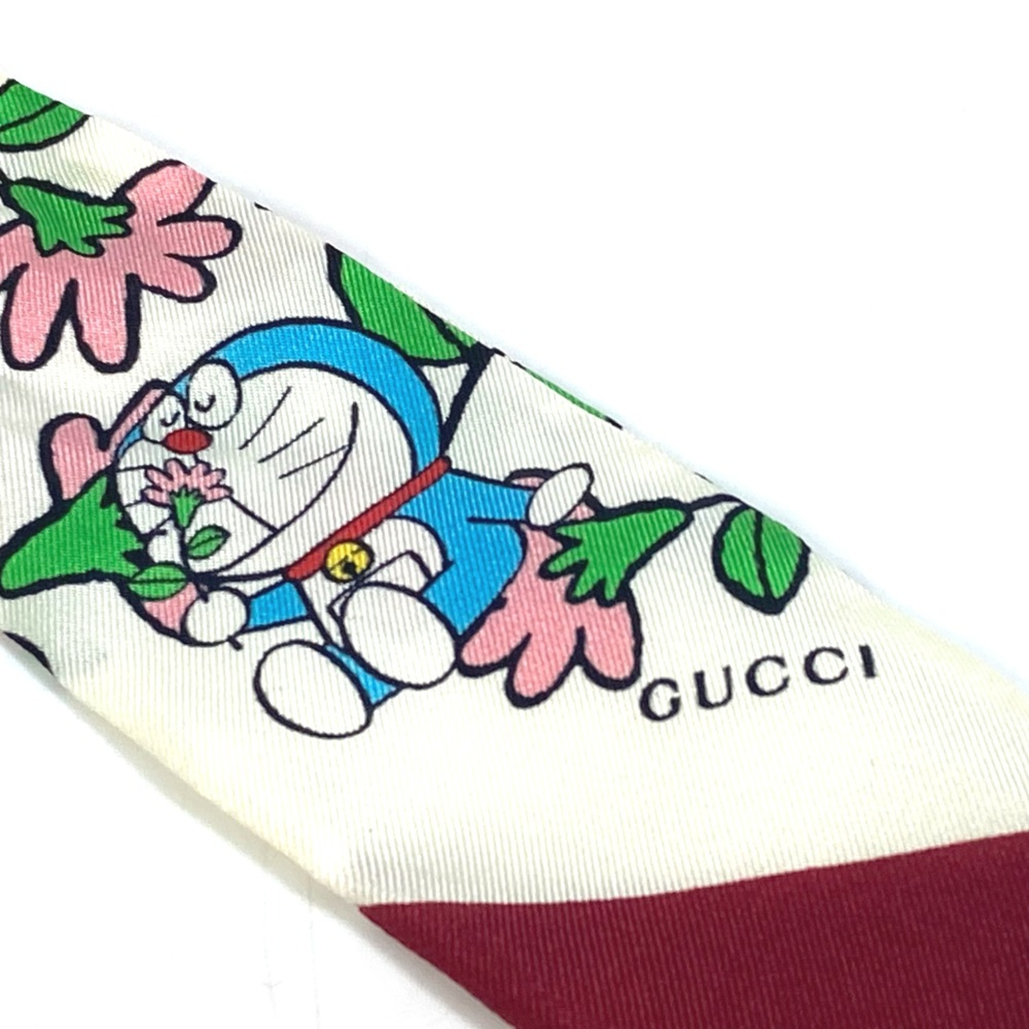 Gucci 656611 Doraemon DORAEMON collaboration Flora Neck Bow Scarf Multicolore