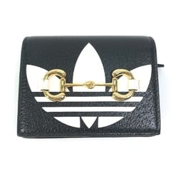 Gucci 702248 logo adidas adidas collaboration Pochette Crossbody Folded wallet Black White