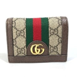 Gucci 593662 GG Shelly line Compact wallet Folded wallet Beige