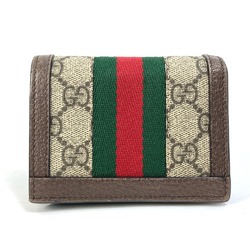 Gucci 593662 GG Shelly line Compact wallet Folded wallet Beige