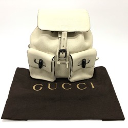 Gucci 370833 Bamboo Backpack WhiteBased SilverHardware