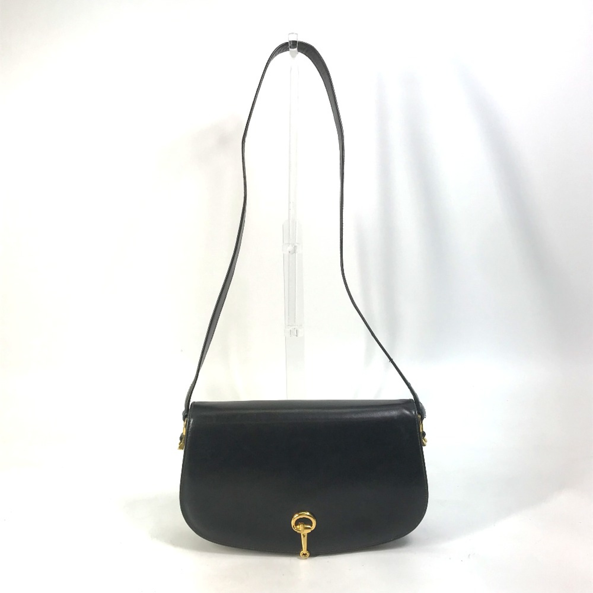 Gucci Old Gucci Crossbody Pochette Shoulder Bag Black Gold