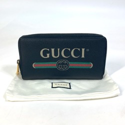 Gucci 496317 Sherry line Zip Around Long Wallet Black