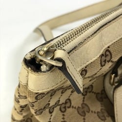 Gucci GG Bag Tote Bag Hand Bag Shoulder Bag Beige x White