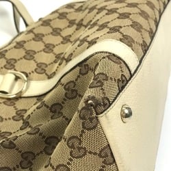 Gucci GG Bag Tote Bag Hand Bag Shoulder Bag Beige x White