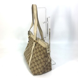 Gucci GG Bag Tote Bag Hand Bag Shoulder Bag Beige x White