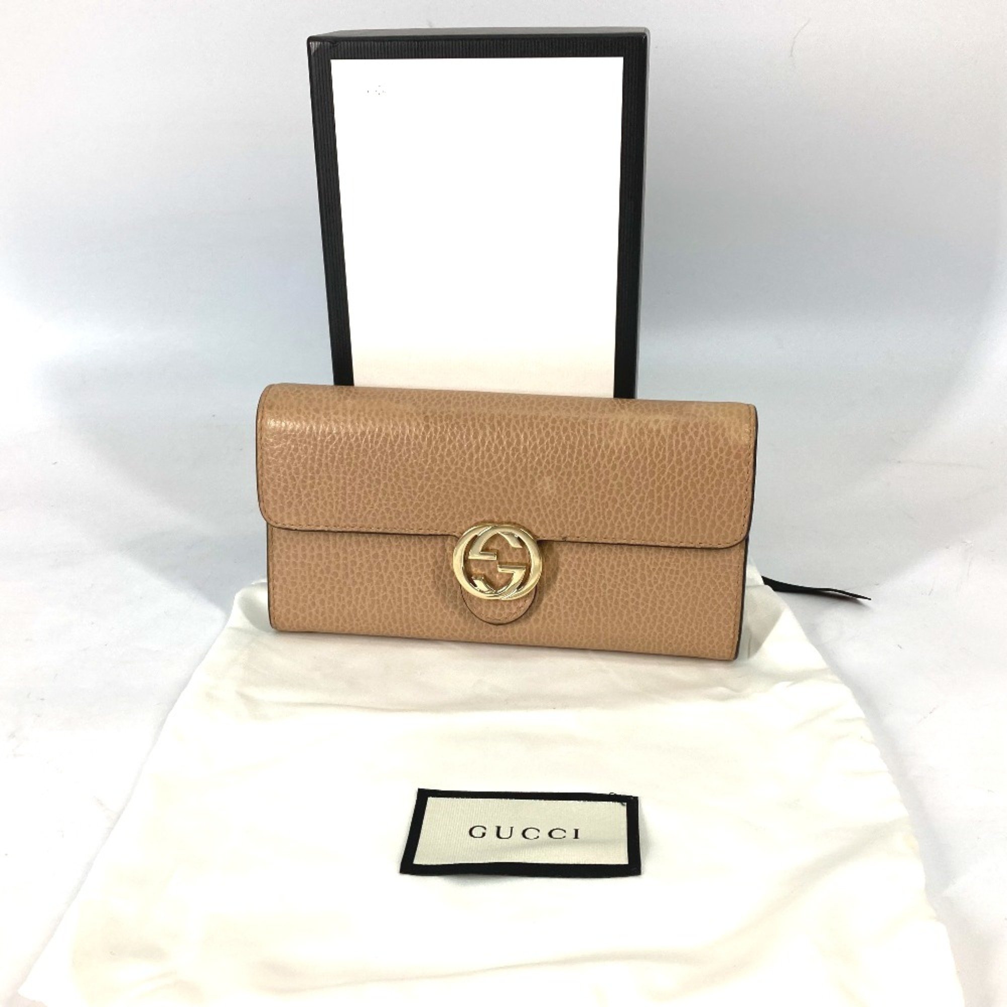 Gucci 598166 Interlocking G Long wallet Long Wallet Beige