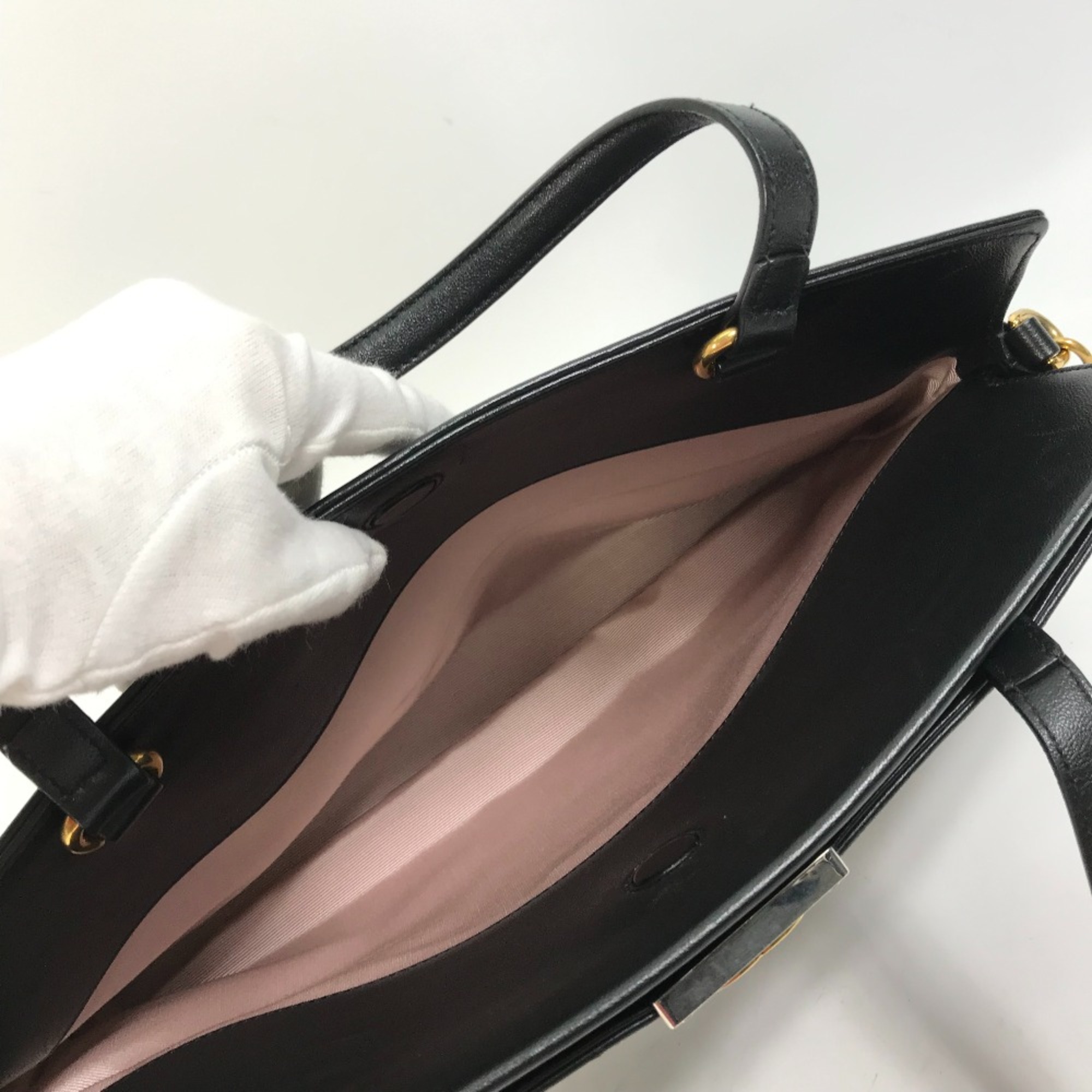 Gucci 630595 Tote Bag Bag Hand Bag Black pink