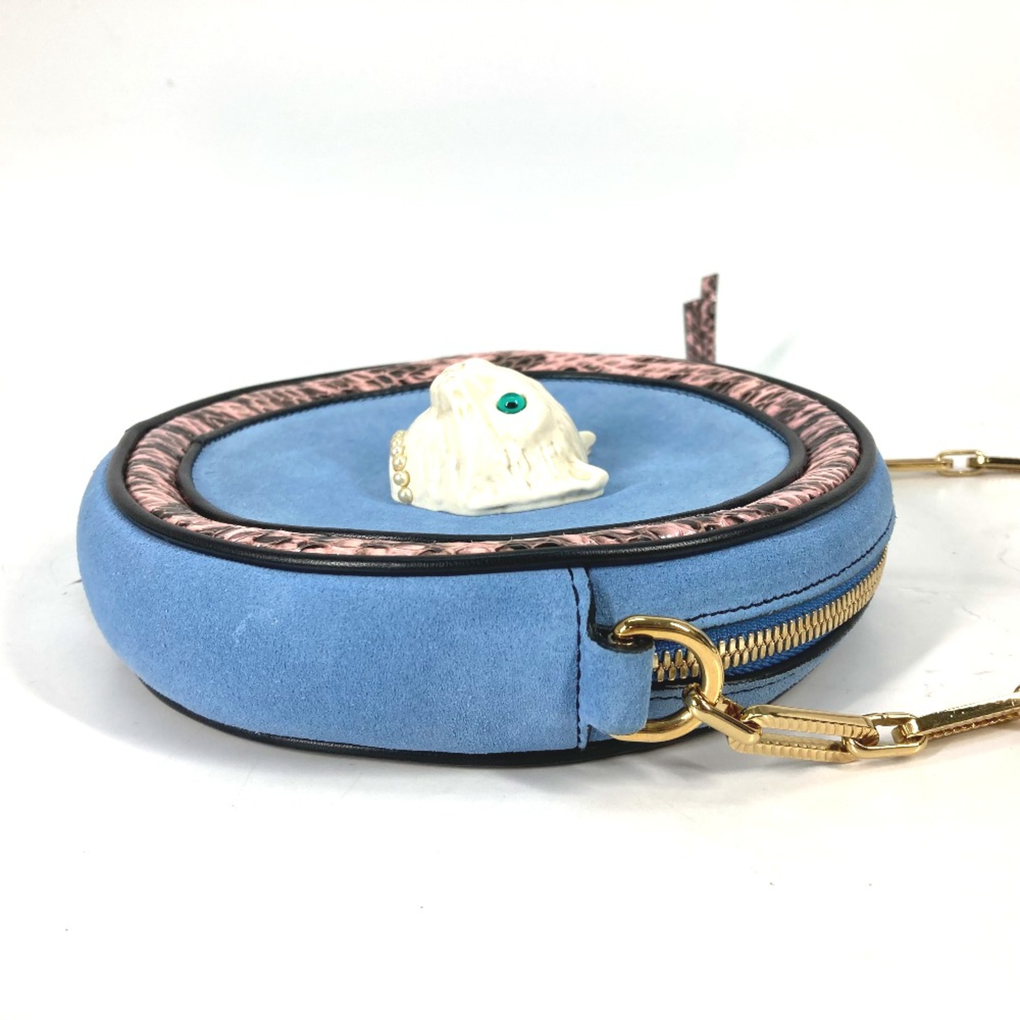 Gucci 499823 Round Pochette Crossbody Chain Shoulder Bag blue