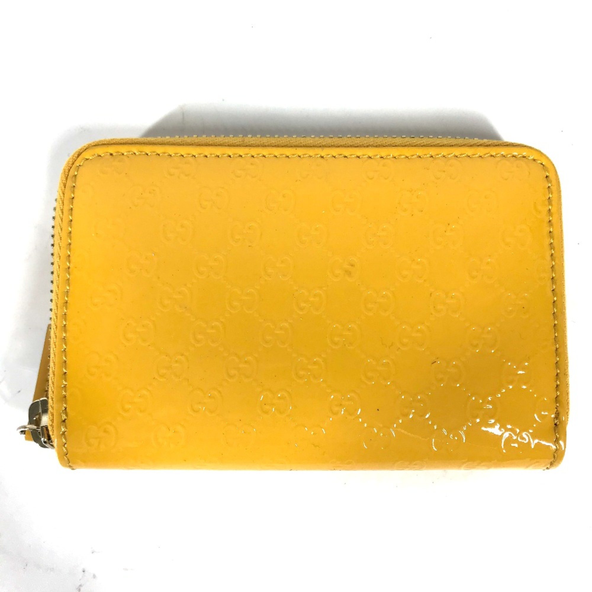 Gucci 255452 Sima Line Wallet Coin Compartment Compact Wallet Card Case coin purse yellow