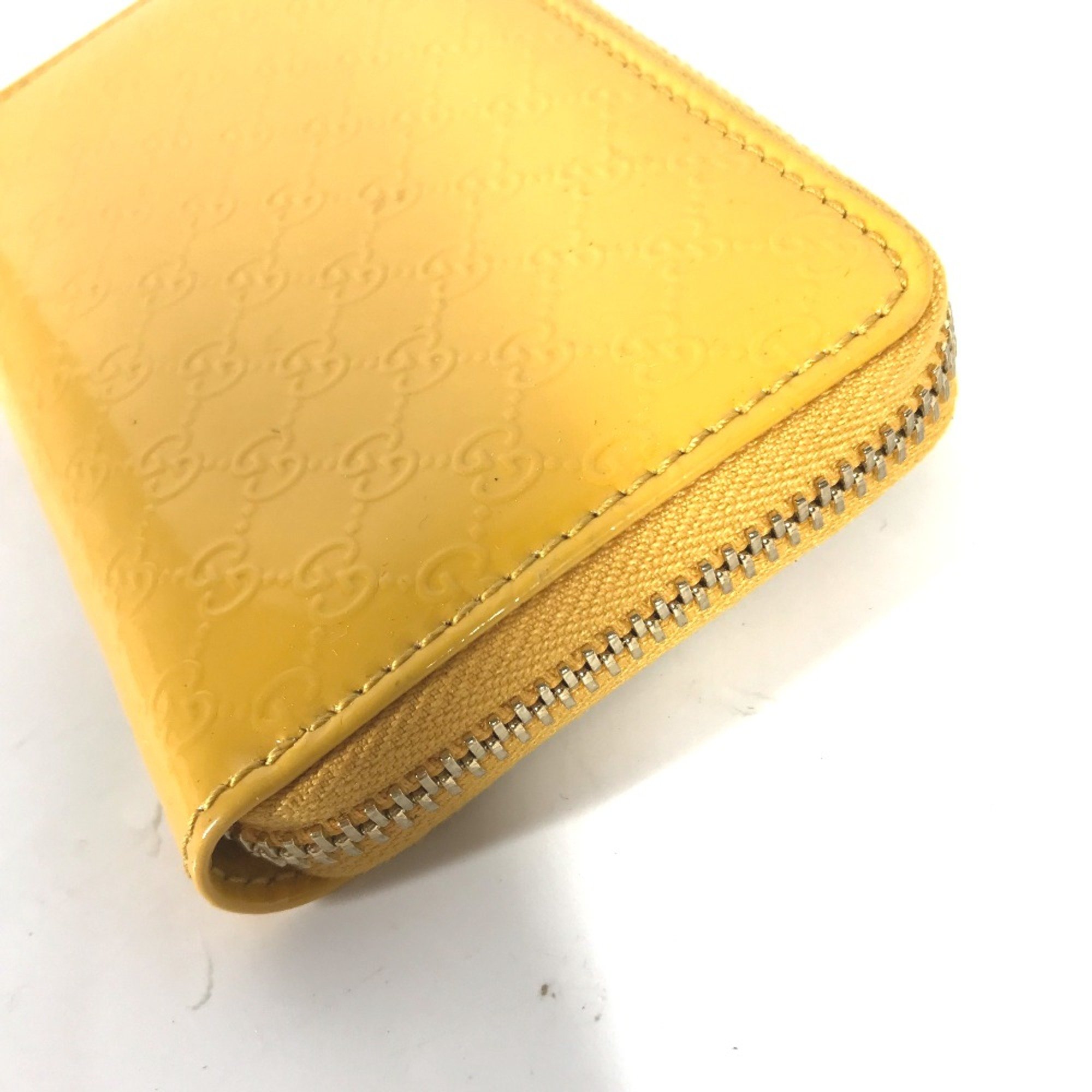 Gucci 255452 Sima Line Wallet Coin Compartment Compact Wallet Card Case coin purse yellow