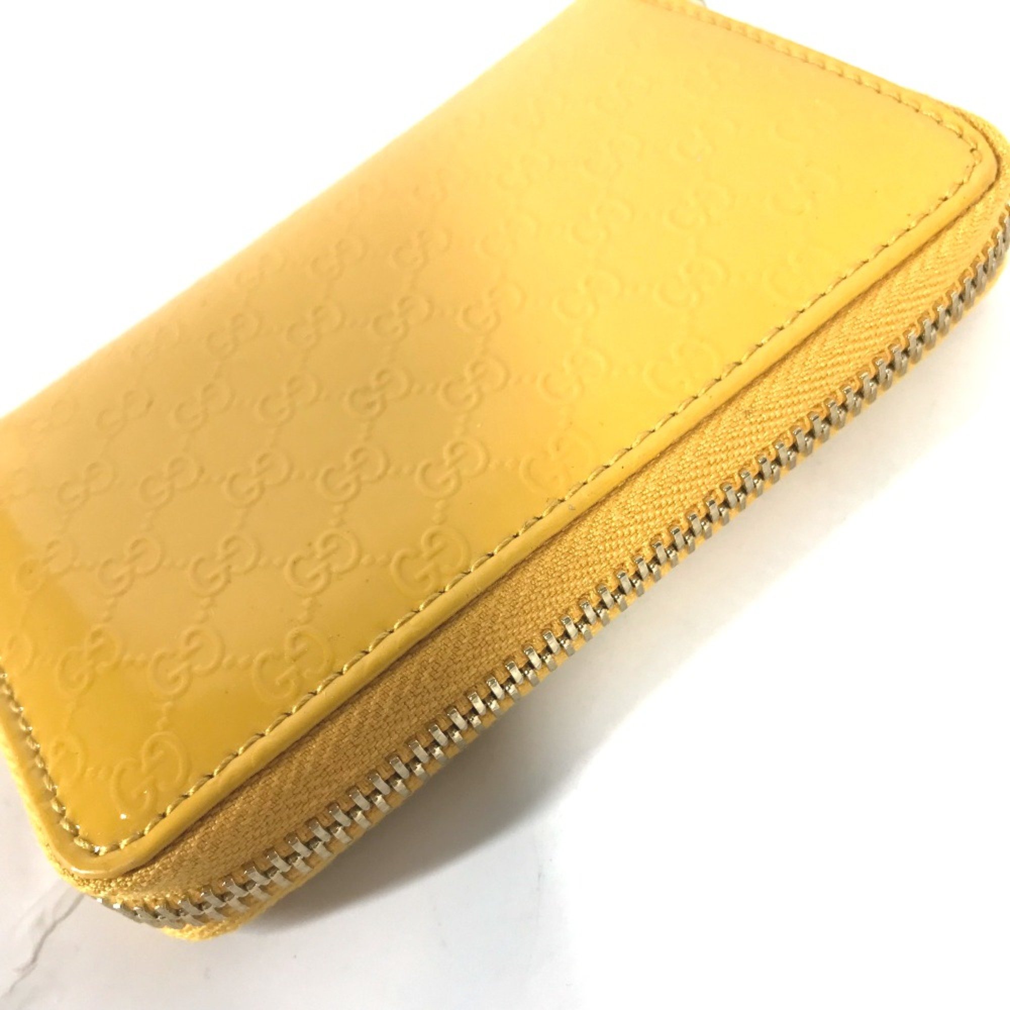 Gucci 255452 Sima Line Wallet Coin Compartment Compact Wallet Card Case coin purse yellow