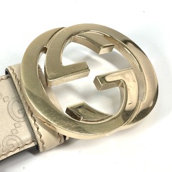 Gucci 114876 Guccissima GG GG buckle belt BeigeBased Gold