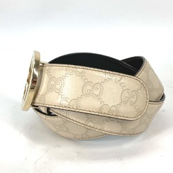 Gucci 114876 Guccissima GG GG buckle belt BeigeBased Gold