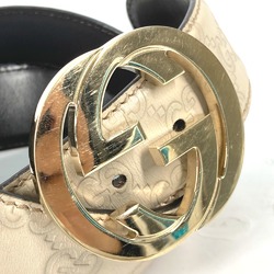 Gucci 114876 Guccissima GG GG buckle belt BeigeBased Gold