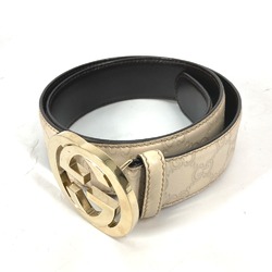 Gucci 114876 Guccissima GG GG buckle belt BeigeBased Gold