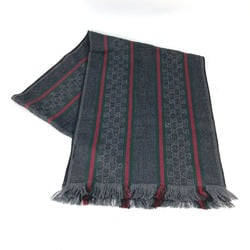 Gucci 268941 fringe Scarf gray Red x Green