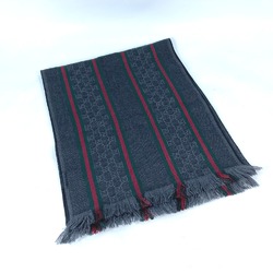 Gucci 268941 fringe Scarf gray Red x Green