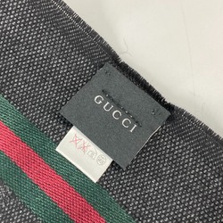 Gucci 268941 fringe Scarf gray Red x Green