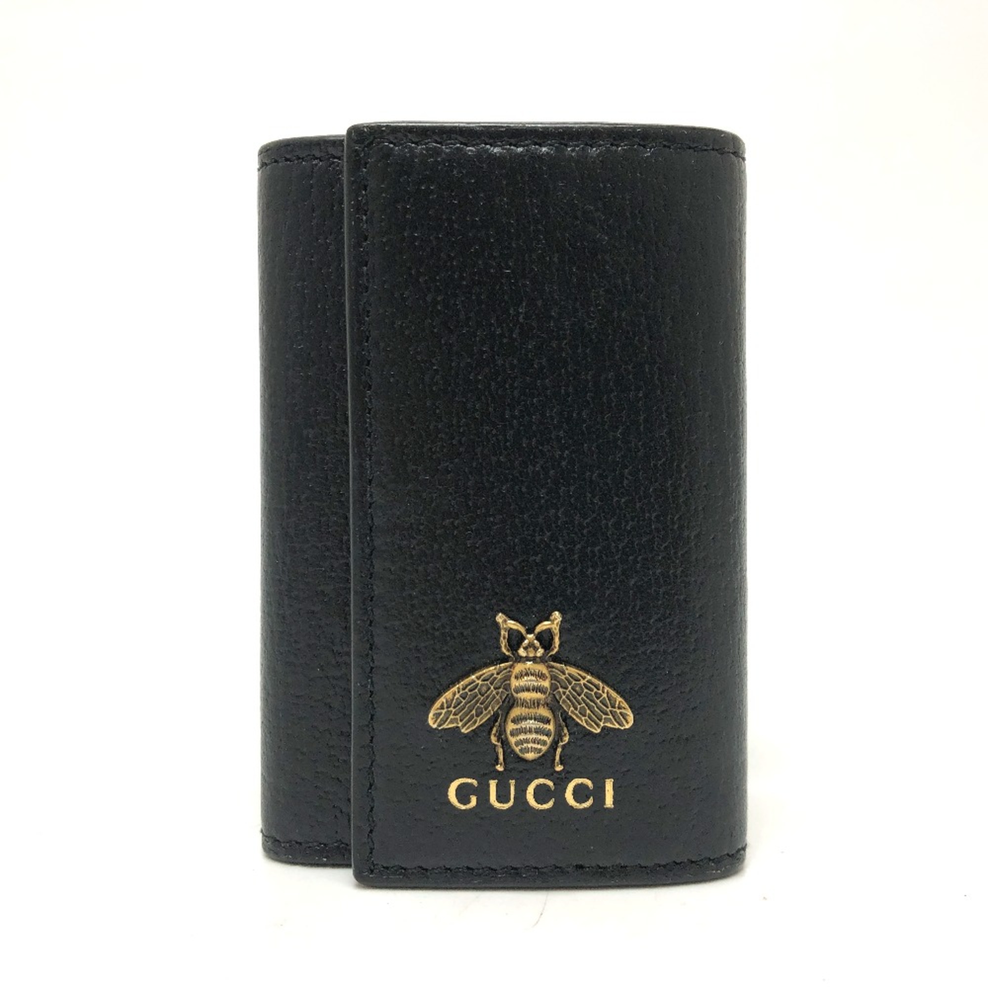 Gucci 523683 BEE Key Case Black