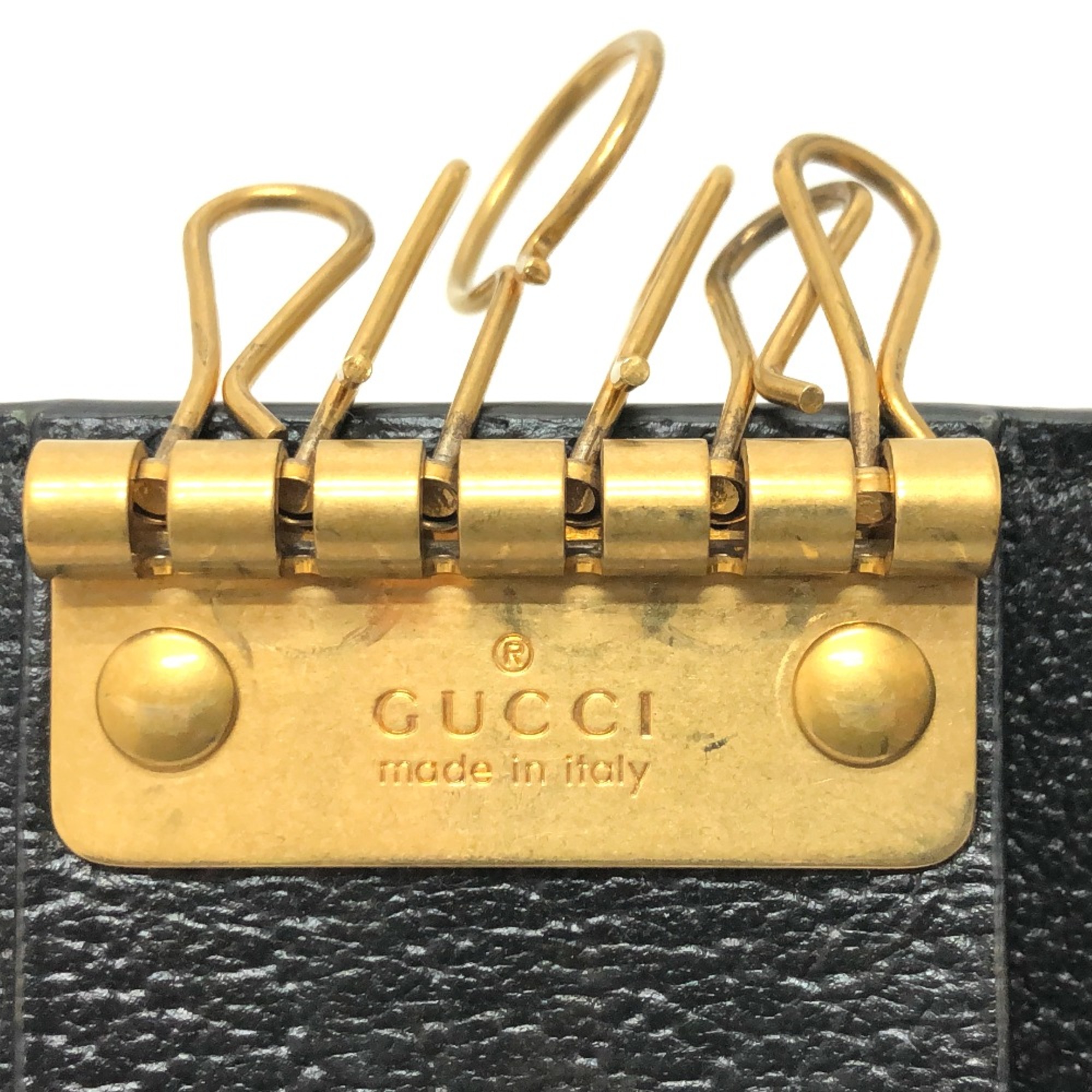 Gucci 523683 BEE Key Case Black