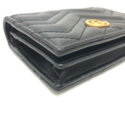 Gucci 466492 GG Marmont Folded wallet Black GoldHardware