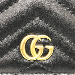 Gucci 466492 GG Marmont Folded wallet Black GoldHardware