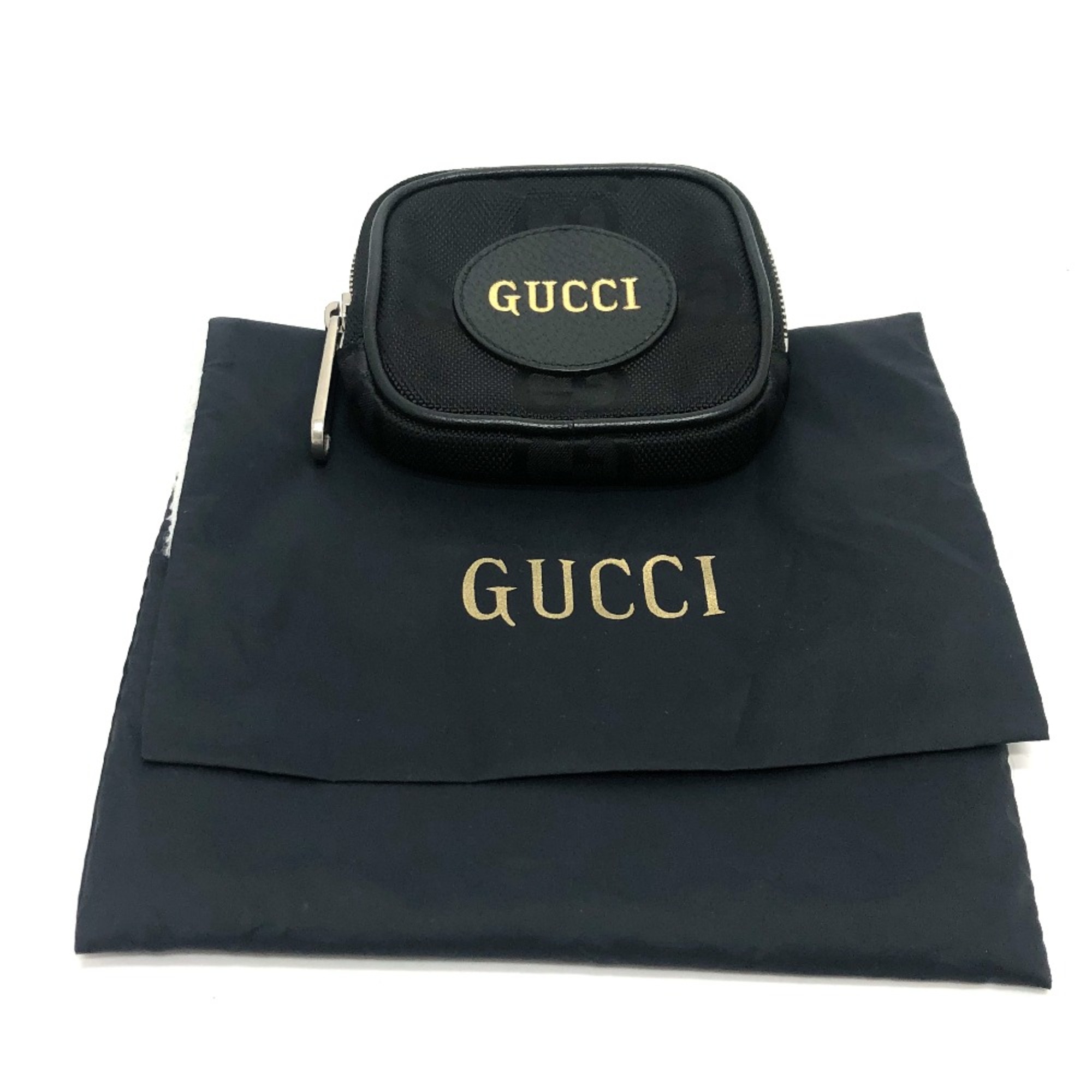 Gucci 645060 GG Wallet coin purse Black SilverHardware