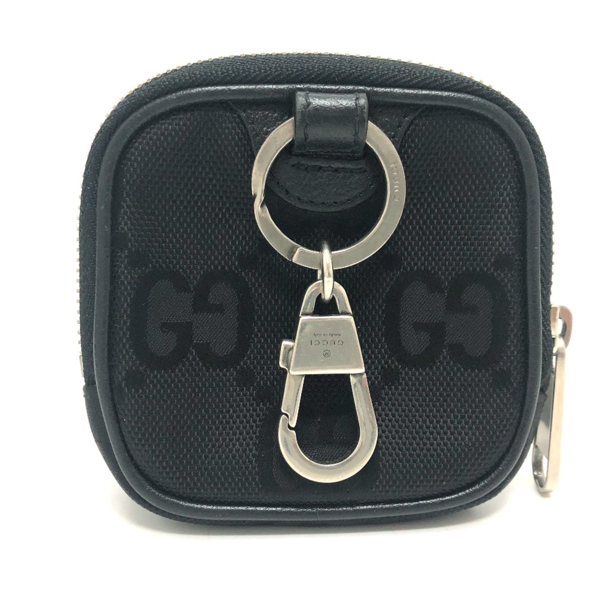 Gucci 645060 GG Wallet coin purse Black SilverHardware