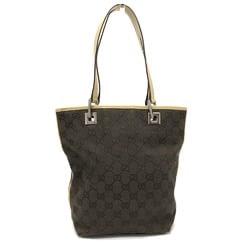 Gucci 31244 GG Tote Bag Hand Bag Brown SilverHardware