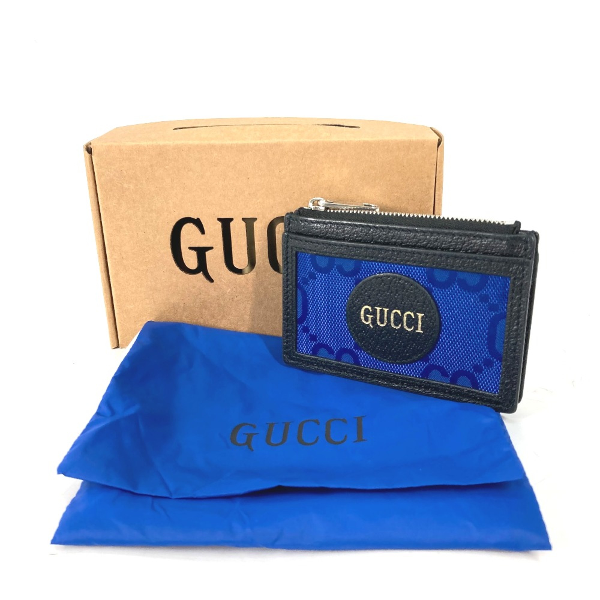 Gucci 625583 OFF THE GRID Coin Compartment Commuter Wallet Pass Case coin purse Blue x Black