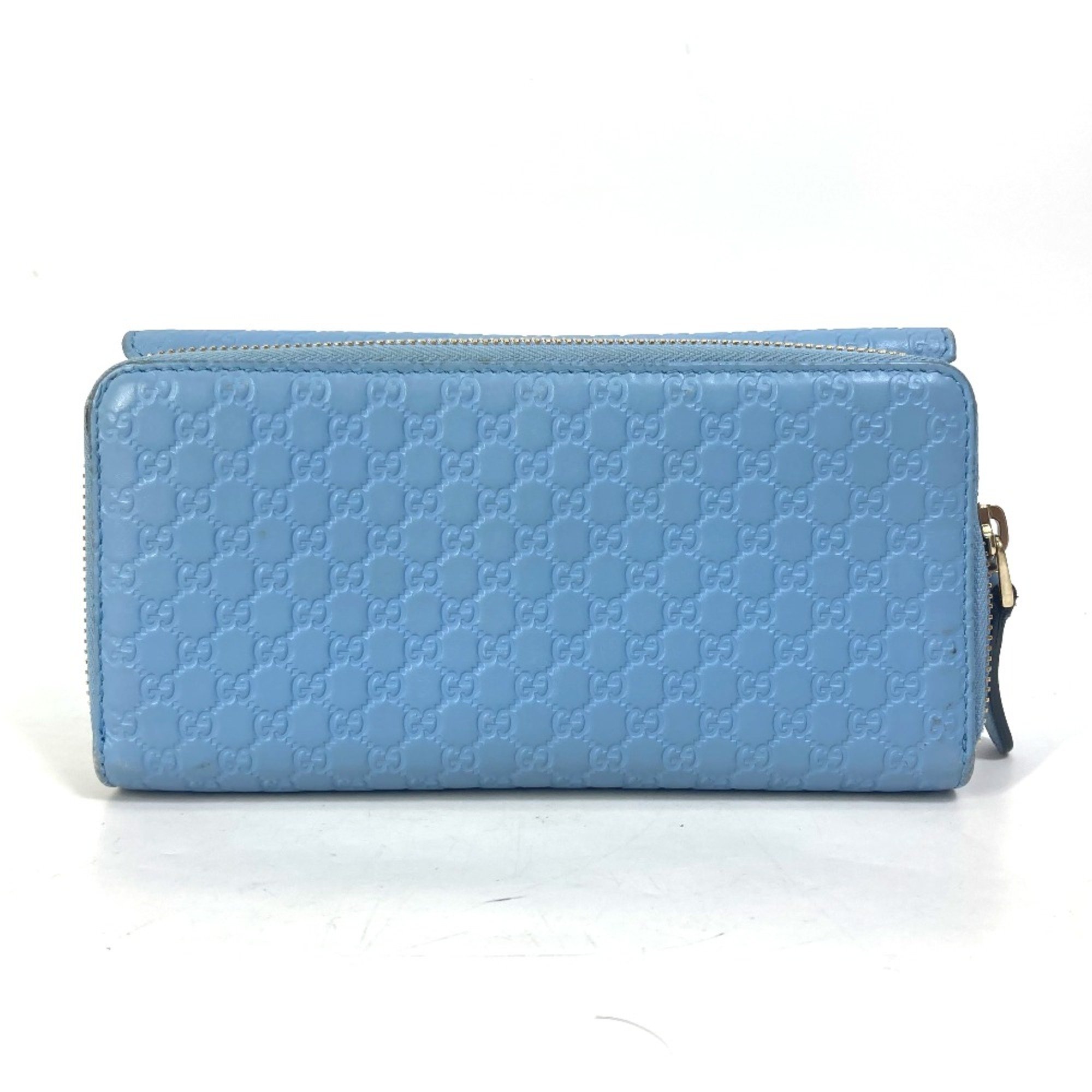 Gucci 449364 Zip Around Long Wallet Light blue