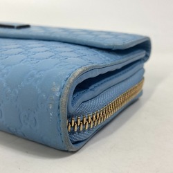 Gucci 449364 Zip Around Long Wallet Light blue