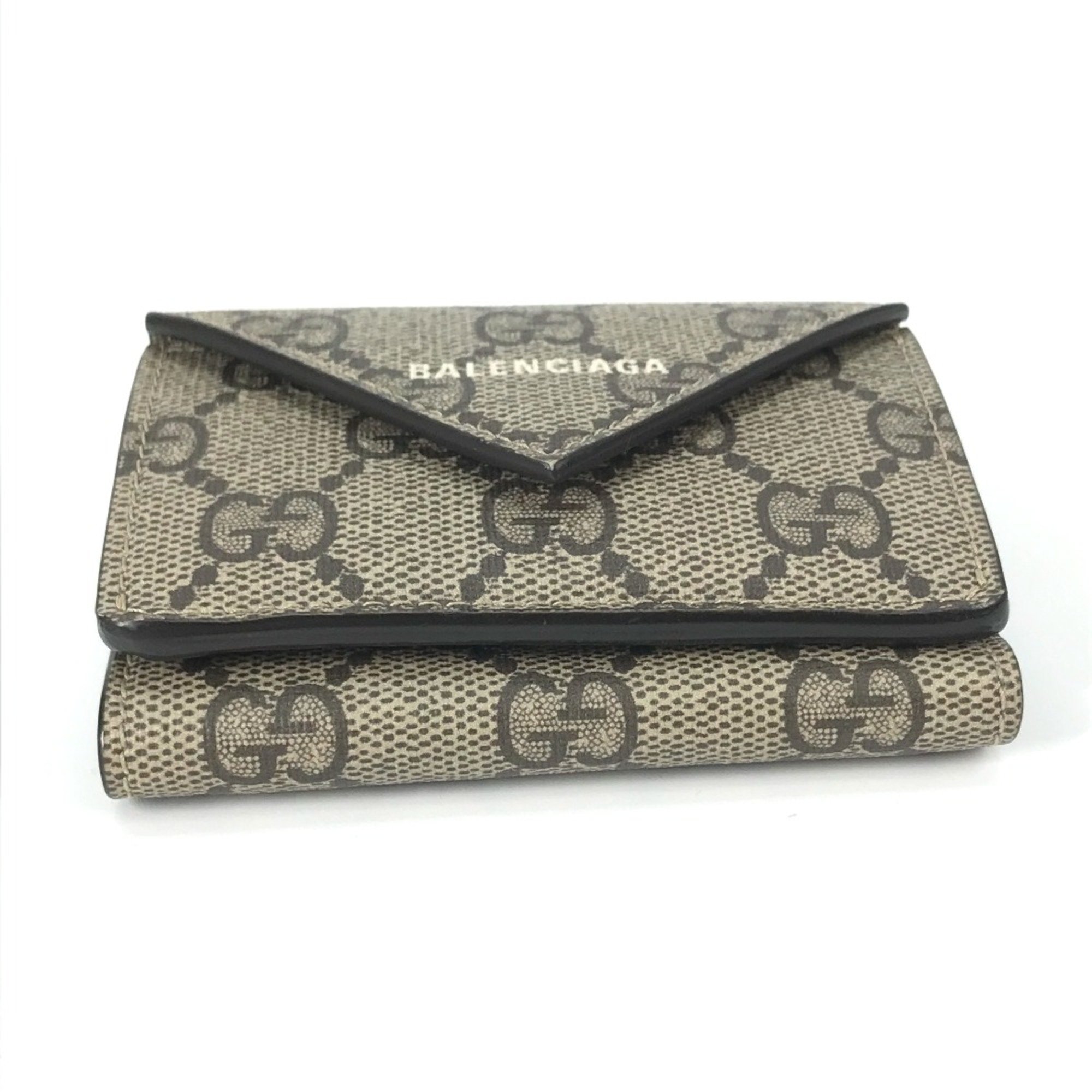 Gucci 681704 BALENCIAGA Balenciaga collaboration The Hacker Project Trifold wallet Beige White