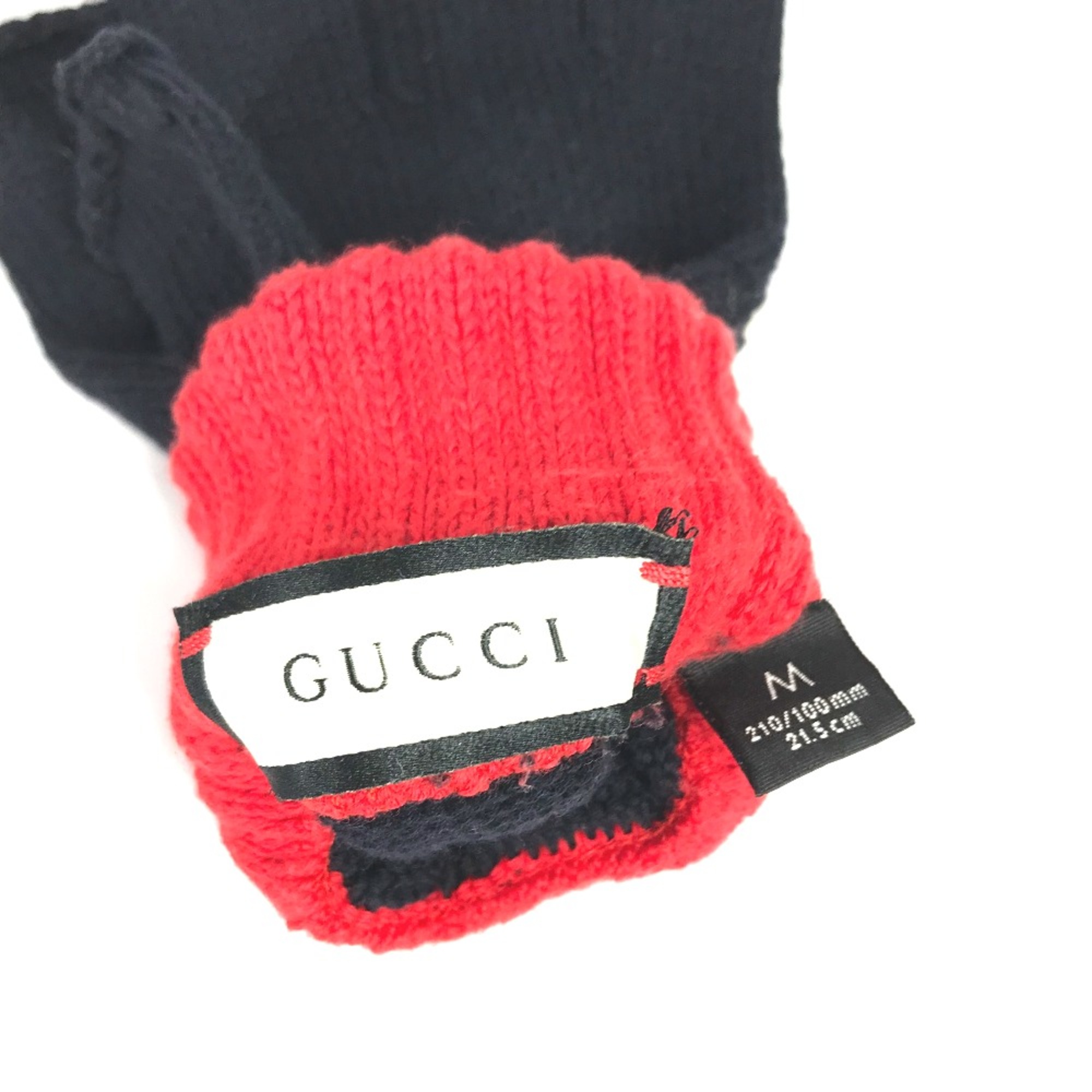 Gucci Glove fingerless gloves Navy Red