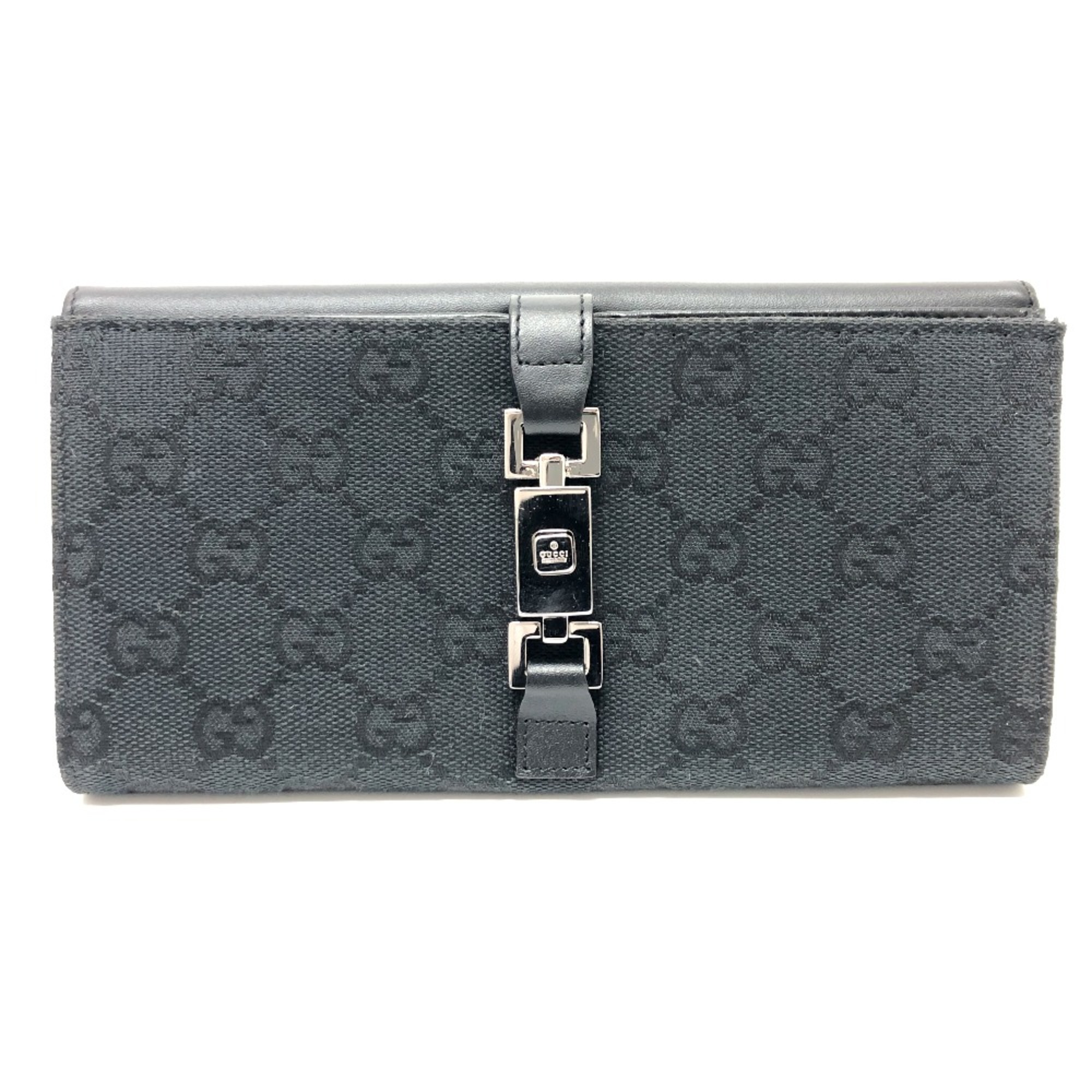 Gucci 035.2184 GG Long Wallet Folded wallet Black SilverHardware