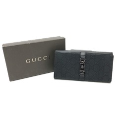 Gucci 035.2184 GG Long Wallet Folded wallet Black SilverHardware