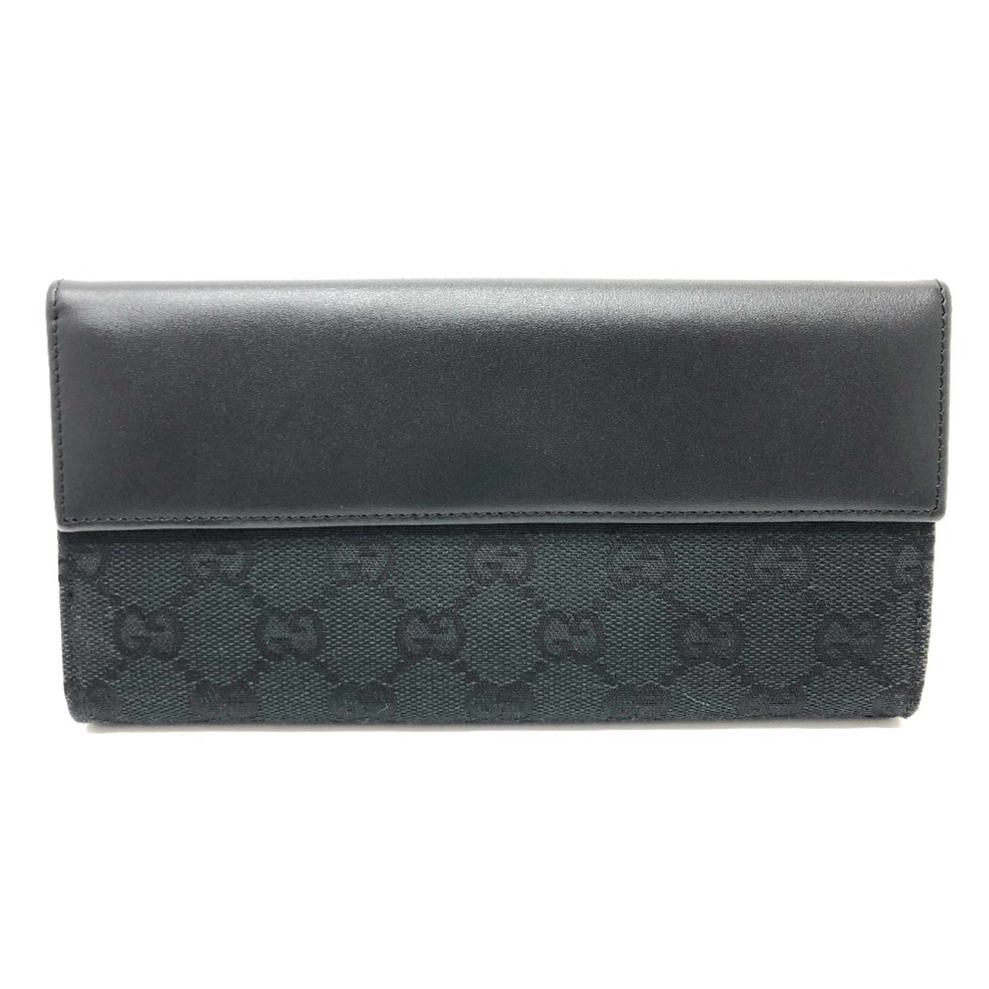 Gucci 035.2184 GG Long Wallet Folded wallet Black SilverHardware