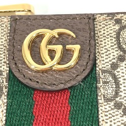 Gucci 671722 GG Supreme coin purse Coin Compartment Wallet with key hook Key Case Beige