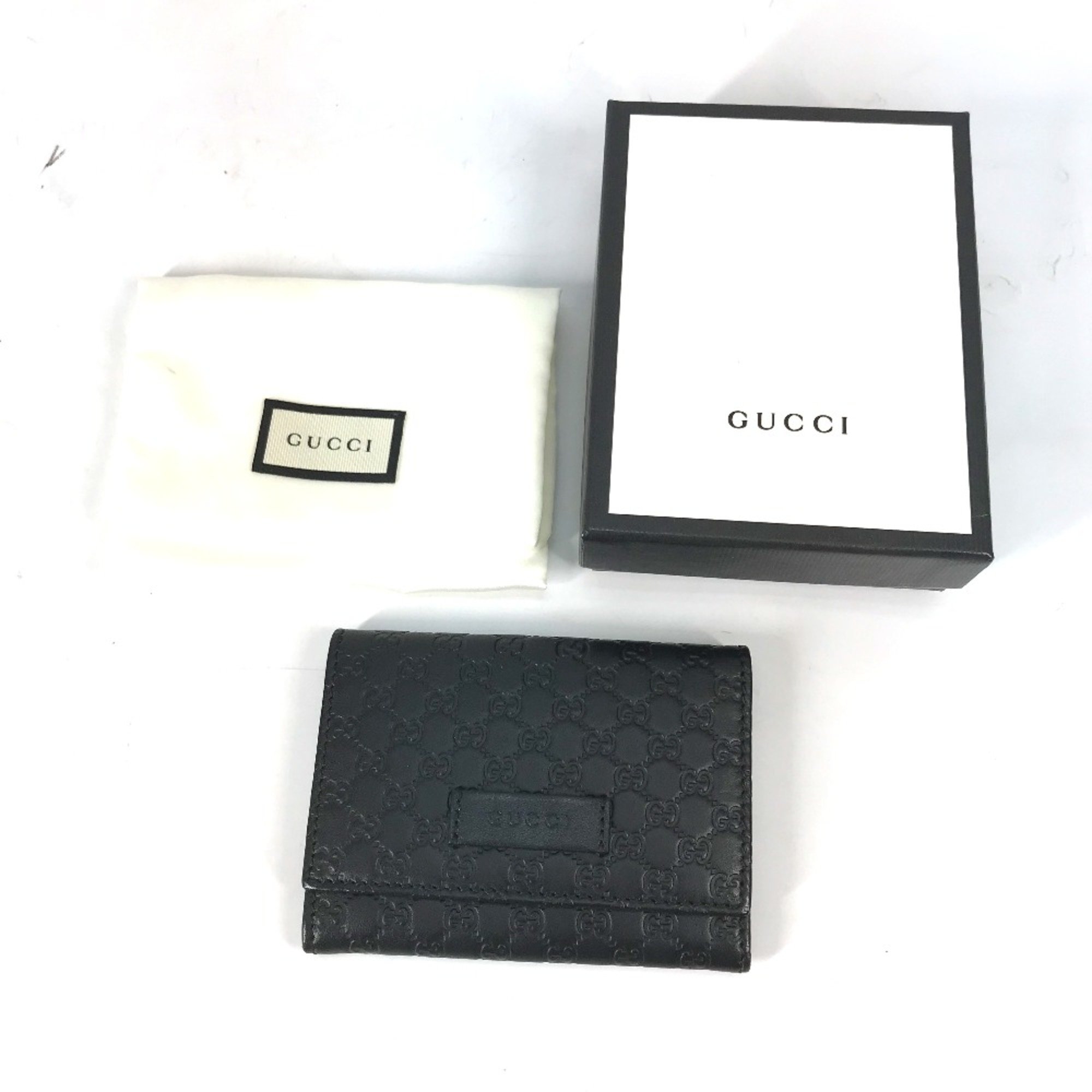 Gucci 544030 Guccissima Two fold Card Case Black