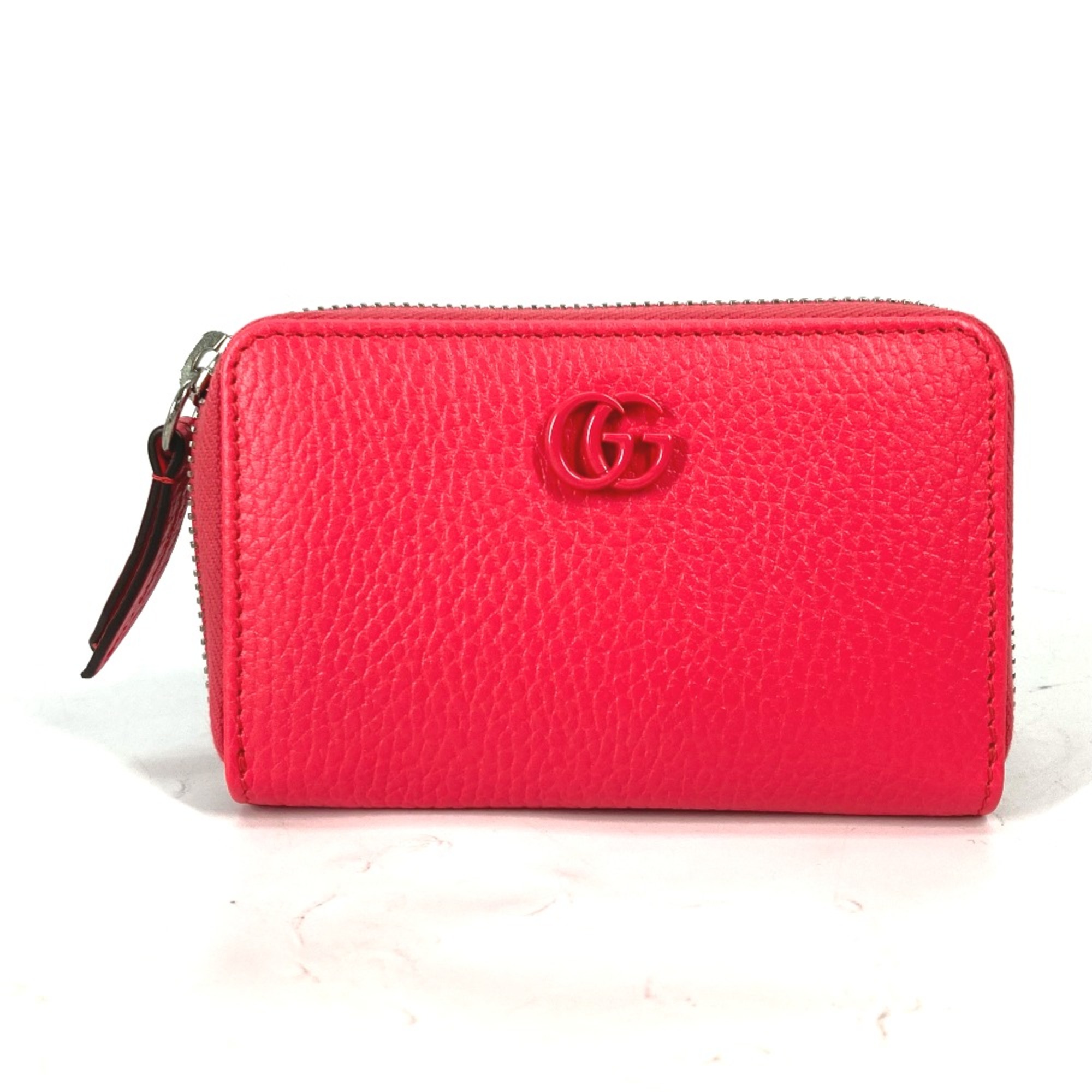 Gucci 644412 Double G GG Coin Compartment Card Case Wallet Compact Wallet coin purse Pink Based