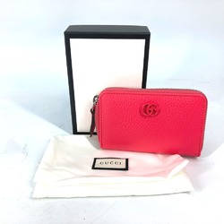 Gucci 644412 Double G GG Coin Compartment Card Case Wallet Compact Wallet coin purse Pink Based