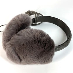 Gucci 245929 Guccissima fur fluffy with laces ear warmers Earmuff gray