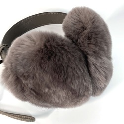 Gucci 245929 Guccissima fur fluffy with laces ear warmers Earmuff gray